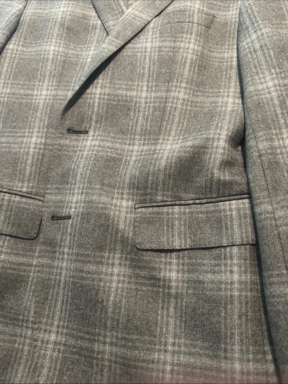 Boss (Hugo Boss) Gray Plaid Sport Coat - Subtle Check, 40R